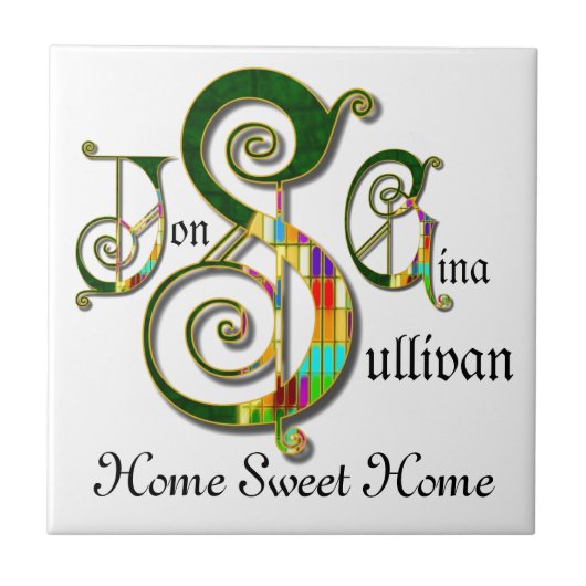 Carreau "Home Sweet Home" JSG Custom Monogram Tile (Devant)
