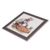 Carreau Homme cool faisant de la pizza maison artisanat (Côté)