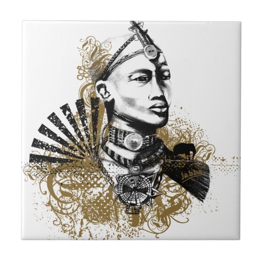 Carreau Homme de Lion Maasai (Devant)