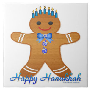 Carreau Homme en pain d'épice de Hanukkah Judaica Menorah