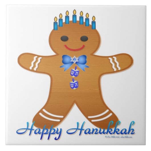 Carreau Homme en pain d'épice de Hanukkah Judaica Menorah (Devant)