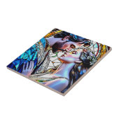 Carreau Homme et femme en vitrail (Côté)