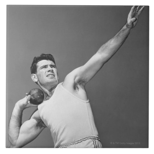 Carreau Homme jetant Shotput (Devant)