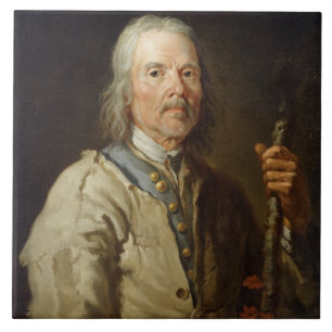 Carreau Homme tenant un personnel, c.1800 (huile sur la