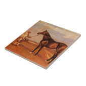 Carreau Homme vintage Avec Cheval De Course Brown (Côté)