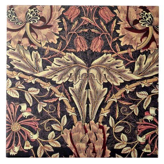 Carreau Honeysuckle, un design William Morris, (Devant)