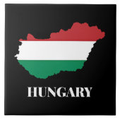 Carreau Hongrie, silhouette et drapeau, (Devant)
