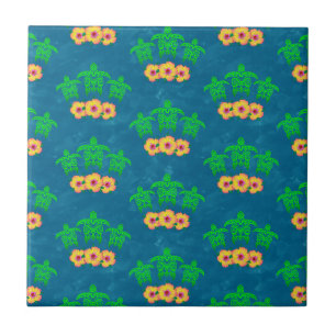 Carreau Honu Hawaiian Tribal Green Sea Turtles