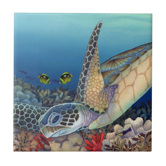 Carreau Honu (tortue de mer verte) (Devant)