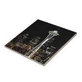 Carreau Horizon de Seattle la nuit, avec l'aiguille de (Côté)