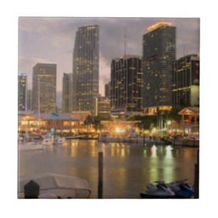 Carreau Horizon financier de Miami au crépuscule