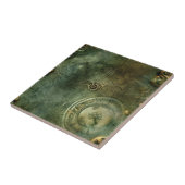 Carreau Horloge Classique Steampunk Émeraude Verte (Côté)