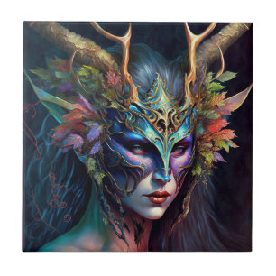 Carreau Horned Elf Woman Imaginaire Art Carrelage en céram