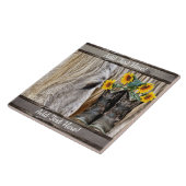 Carreau Horse Cowboy Boots Sunflowers Barque (Côté)