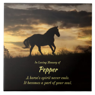 Carreau Horse Memorial Spirit avec nom