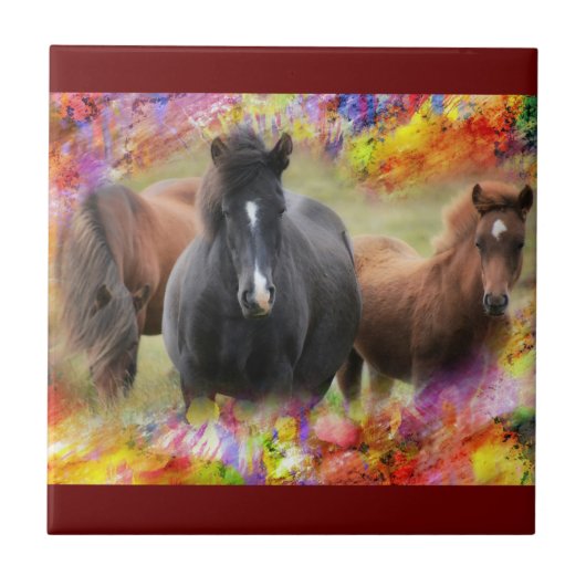 Carreau Horses Colorful (Devant)