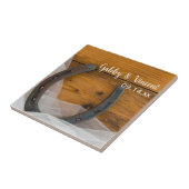 Carreau Horseshoe et Veil Country Western Mariage (Côté)