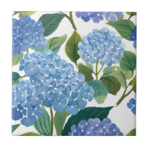 Hortensia Bleu Floral Côté Mer Aquarelle