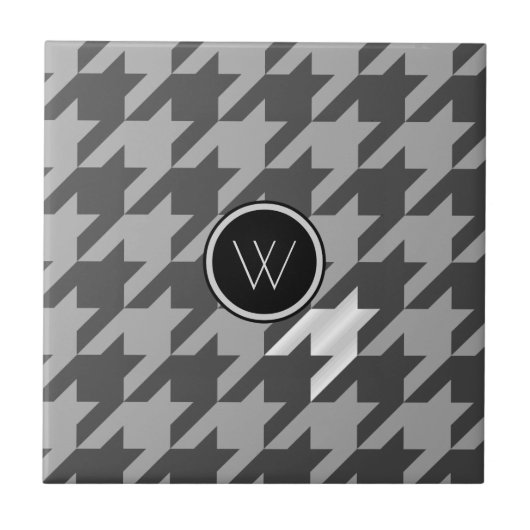 Carreau Houndstooth Gris avec Accent Argent (Devant)