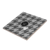 Carreau Houndstooth Gris avec Accent Argent (Côté)