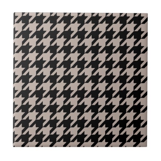 Carreau houndstooth motif carrelage noir et crème (Devant)