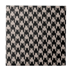 Carreau houndstooth motif carrelage noir et crème