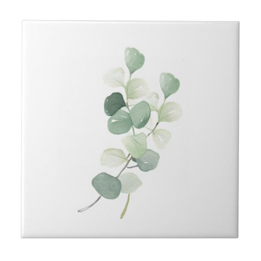 Carreau Housse de couette Feuilles de Pastel Eucalyptus Ve (Devant)