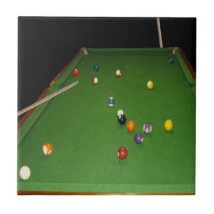 Carreau Huile De Table De Huitième Ball Avec Boules Et Coe