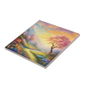 Carreau huile peindre un paysage de printemps avec rivière (Côté)