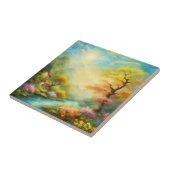 Carreau huile peindre un paysage de printemps et un arbre (Côté)