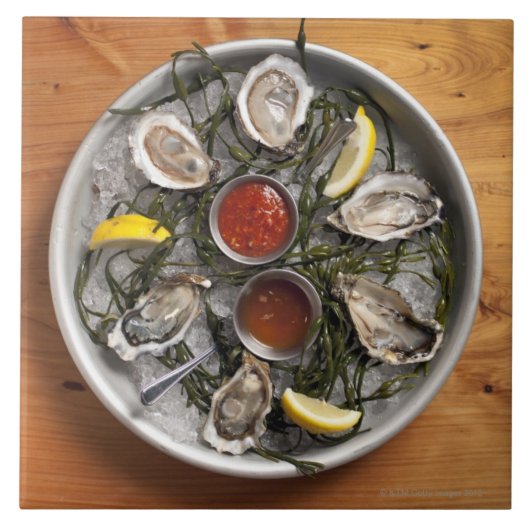 Carreau Huîtres crues disposées (Devant)