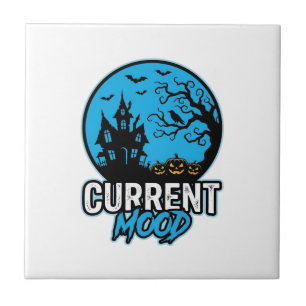 Carreau Humeur actuelle Halloween Gravure Vintage Vecteur_