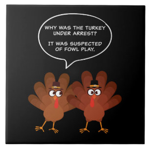 Carreau Humour de Thanksgiving Blague de dinde drôle