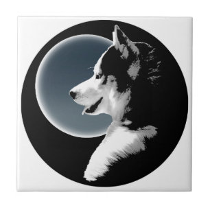 Carreau Husky Dog Art Carrelage en céramique Sled Décor &