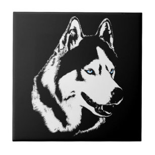 Carreau Husky Dog Art Ceramic Tile Sled Dog Décor & Gifts
