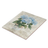 Carreau Hydrangea Bleu Aquarelle Rustique (Côté)