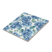 Carreau Hydrangea Blues | Fleurs à motif de fleurs aquarel (Côté)
