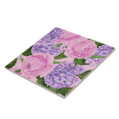 Carreau Hydrangea et motif de pivoine (Côté)