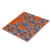 Carreau hydrangea orange et bleu (Côté)
