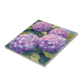 Carreau Hydrangeas Violettes Aquarelle Florale (Côté)