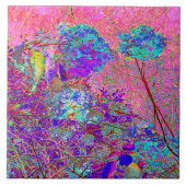 Carreau Hydrangée Abstraite violette et bleue avec Magenta (Devant)
