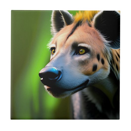 Carreau Hyéna Attaque En Regardant Sa Proie, (Devant)