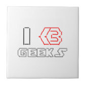 Carreau I Heart Geek ASCII ART (Devant)