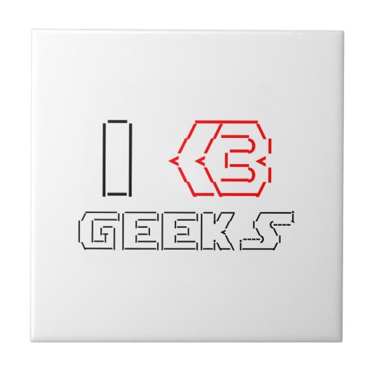 Carreau I Heart Geek ASCII ART (Devant)