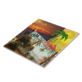 Carreau I Love Florida, Popular Tropical Design, (Côté)