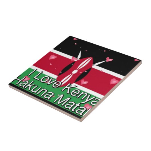 Carreau I Love Kenya et "Hakuna Matata" Art Print (Côté)