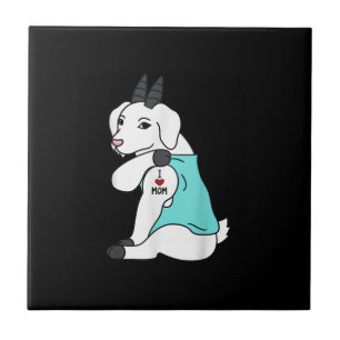 Carreau I Love Maman Tattoo Chèvre Drôle Mors Jour Animaux