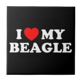 Carreau I Love my Beagle Tile (Devant)