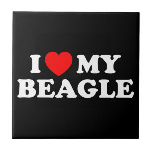 Carreau I Love my Beagle Tile