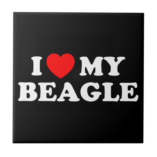 Carreau I Love my Beagle Tile (Devant)